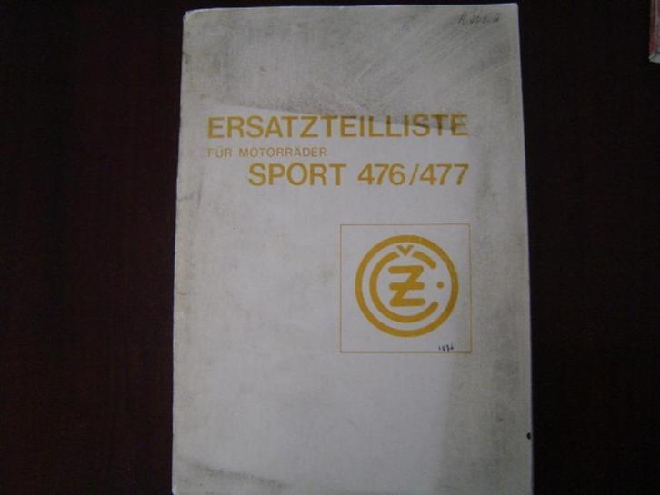 CZ motorrader Sport 476 477 1976 ersatzteil liste 125cc 175c, Motoren, Handleidingen en Instructieboekjes, Overige merken, Ophalen of Verzenden
