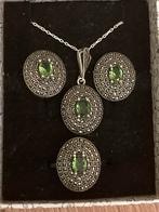 Prachtige zilveren zultaniet setje ( oorbellen en ketting ), Info@zilver.com, Overige kleuren, Nieuw, 5646Ja