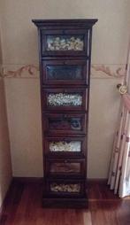 2 Ladekasten Teak hout, Ophalen, 5 laden of meer, 100 tot 150 cm, Koloniaal
