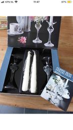 Kandelaars + kaarsen., Ophalen, Overige materialen, Wit, Nieuw