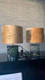 Lampjes lamp okergeel fluelen kapjes lampenkapjes ZGAN, Ophalen of Verzenden, Zo goed als nieuw, Rond, Minder dan 25 cm