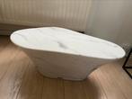 POLSPOTTEN witte marble Look salontafel ovaal, marmer, Huis en Inrichting, Tafels | Salontafels, 50 tot 100 cm, Minder dan 50 cm