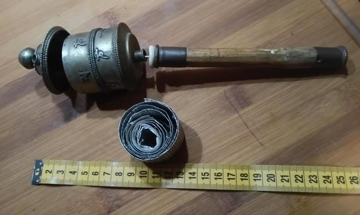 Tibetaanse Gebedsrol met Gebiedsdelen, Antiek en Kunst, Kunst | Niet-Westerse kunst, Ophalen of Verzenden