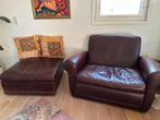 Baxter Mickey Love Seat + Hocker - Prachtig Buffel Leer, Ophalen, Zo goed als nieuw, 100 tot 125 cm, Leer