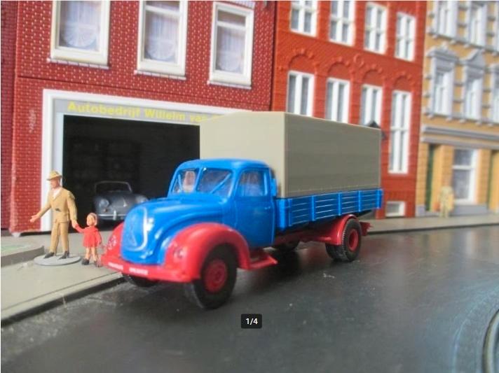 Magirus Mercur Rundhauber met huif - Brekina, Hobby en Vrije tijd, Modelauto's | 1:87, Zo goed als nieuw, Bus of Vrachtwagen, Brekina