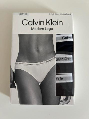Set van 3 Calvin Klein Modern Logo Bikini slips Maat XS beschikbaar voor biedingen