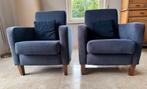 Twee blauwe stoeltjes, Huis en Inrichting, Fauteuils, Ophalen, Gebruikt, 75 tot 100 cm, Stof