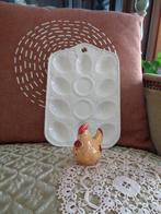 Vintage Eierschaal met Geel Zoutvaatje Kip ** Mimosa **, Antiek en Kunst, Antiek | Servies los, Ophalen of Verzenden