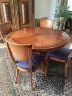Kersenhouten Eethoek - Ronde Tafel + 4 Stoelen, Huis en Inrichting, Tafels | Eettafels, Ophalen, Gebruikt, 100 tot 150 cm, Rond