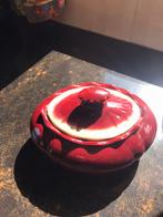 Duitse koek doos of koek trommel . In rood met crème., Antiek en Kunst, Antiek | Keramiek en Aardewerk, Ophalen of Verzenden