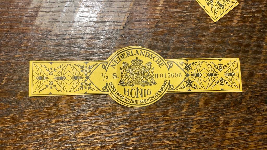 Oude Honig Etiketten - Nederlandsche Honing, Verzamelen, Merken en Reclamevoorwerpen, Ophalen of Verzenden, Gebruikt, Verpakking