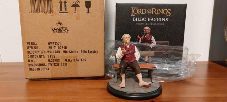 Weta Miniatuur Bilbo Baggins - The Lord of the Rings, Verzamelen, Lord of the Rings, Zo goed als nieuw, Beeldje of Buste, Ophalen of Verzenden