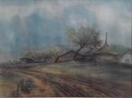 Schilderij Boerderij met hooimijt, compleet met lijst, Ophalen, Gebruikt, Oorspronkelijke maker, Schilderij