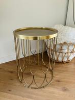 Bijzettafeltje goudkleurig, Huis en Inrichting, Tafels | Bijzettafels, Minder dan 55 cm, Metaal of Aluminium, Rond, Zo goed als nieuw