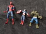 Marvel Figuren Set: Spiderman, Captain America, Hulk, Ophalen of Verzenden, Gebruikt