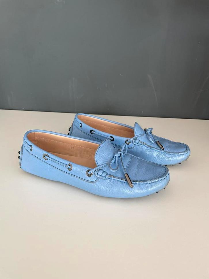 Tod’s, Kleding | Dames, Schoenen, Gedragen, Instappers, Blauw, Ophalen of Verzenden
