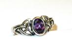 Vintage zilveren ring met amethist, maat ca 16,5., Sieraden, Tassen en Uiterlijk, Ringen, Ophalen of Verzenden, Zilver, Met edelsteen