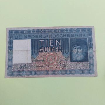 10 gulden biljet Grijsaard uit 1938 in ZFR
 beschikbaar voor biedingen