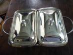 2 x 2 ( dus dubbel) verzilverde ovenschalen met pyrex binnen, Huis en Inrichting, Keuken | Potten en Pannen, Ophalen of Verzenden