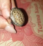 Ring maat 20 batu akik Kayu Liwung fosil, 20 of groter, Ophalen of Verzenden, Zo goed als nieuw, Dame of Heer