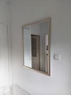 Wandspiegel met zilverkleurige lijst, Ophalen of Verzenden, Zo goed als nieuw, Minder dan 100 cm, Rechthoekig