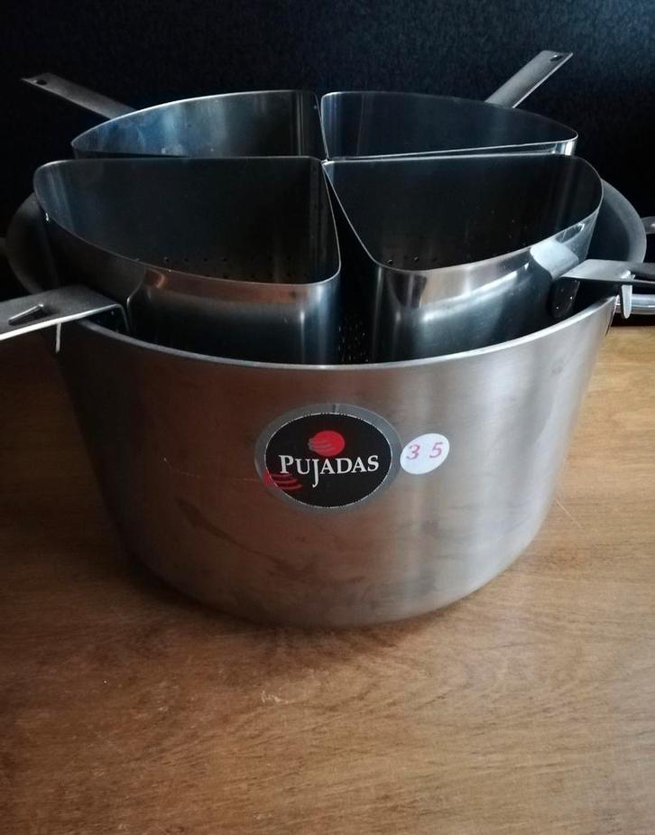 Pujadas pasta kookpan 4 vaks RVS horeca, Huis en Inrichting, Keuken | Potten en Pannen, Ophalen