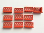 Lego 9 hekjes en 1 poort rood, Ophalen of Verzenden, Zo goed als nieuw, Losse stenen, Lego