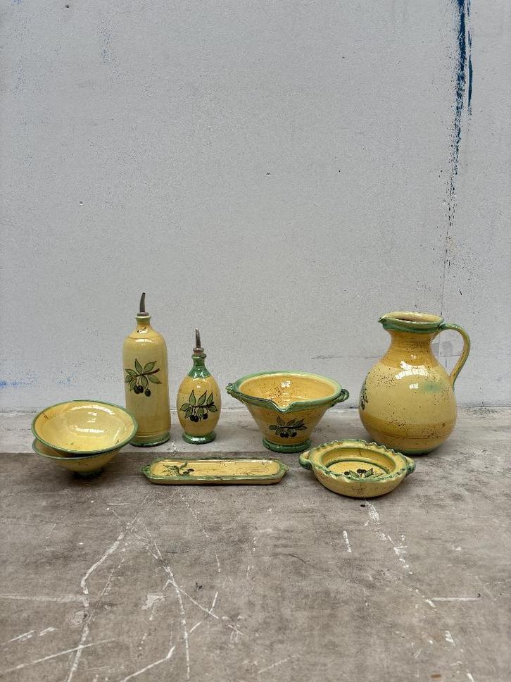 Bleu d’Argile – Frans Geel-Groen Aardewerk (8 stuks), Antiek en Kunst, Antiek | Keramiek en Aardewerk, Ophalen of Verzenden