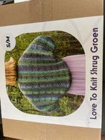 Breipakket Love To Knit Shrug Groen S/M, Hobby en Vrije tijd, Breien en Haken, Ophalen of Verzenden, Nieuw, Breien, Patroon of Boek