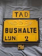 Oud bushalte bord Tholense Autobus Dienst TAD, Verzamelen, Ophalen of Verzenden, Gebruikt, Trein, Overige typen