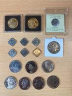 Lotje penningen Koningshuis (17 stuks), Postzegels en Munten, Penningen en Medailles, Verzenden, Overige materialen, Nederland