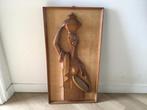 Vintage wanddecoratie teak vrouw, Ophalen of Verzenden, Zo goed als nieuw