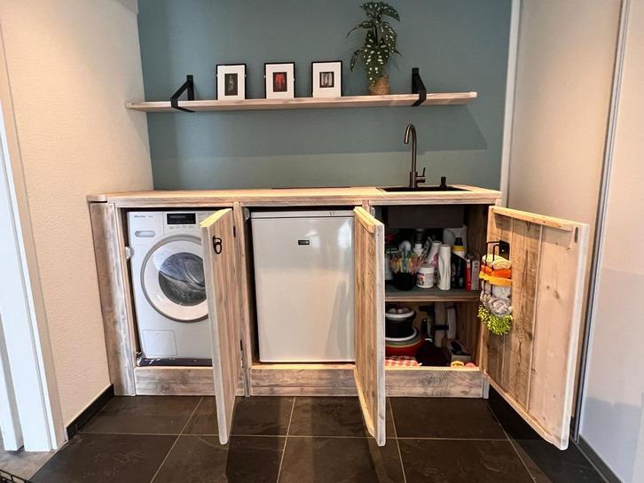 Keukenblok wasmachine-ombouw witgoedkast bijkeukenkast, Huis en Inrichting, Keuken | Complete keukens, Nieuw, Enkelwandige keuken