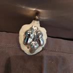 B1045 oude kerstbal zilver eikenblad met 3 eikels 6 cm, Ophalen of Verzenden, Gebruikt