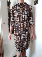 Jurk met Geometrisch Patroon 38 M, Maat 38/40 (M), Bruin, Ophalen of Verzenden, Zo goed als nieuw