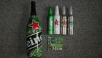Heineken Millennium bierfles + cd + 4 aluminium flesjes, Ophalen of Verzenden, Zo goed als nieuw, Flesje(s), Heineken