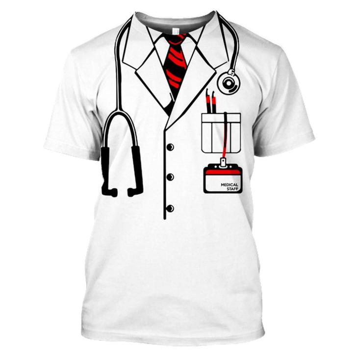 Heren dokter t-shirt medische staf doctor shirt grappig, Kleding | Heren, T-shirts, Nieuw, Overige maten, Wit, Verzenden