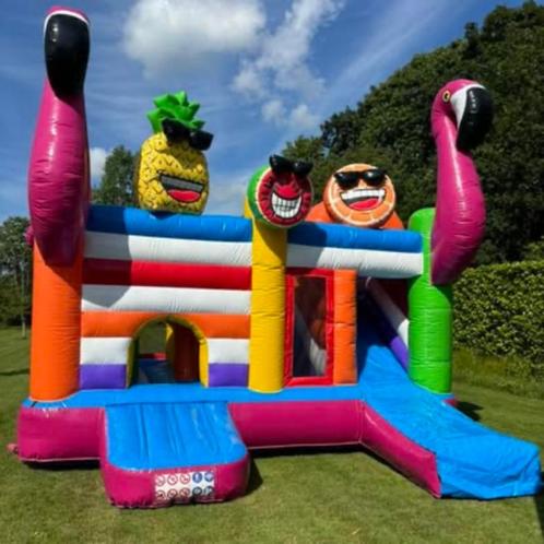 Springkussen multiplay flamingo, Hobby en Vrije tijd, Feestartikelen | Verhuur, Zo goed als nieuw, Overige, Ophalen of Verzenden