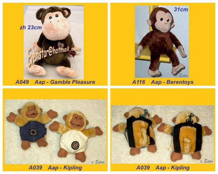 Aap aapje Berentoys Gamble Pleasure Kipling ea merken, Kinderen en Baby's, Speelgoed | Knuffels en Pluche, Zo goed als nieuw, Overige typen