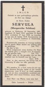 zr. Margaretha Schikan 1887 Uithuizen + 1928 Amsterdam, Verzamelen, Verzenden