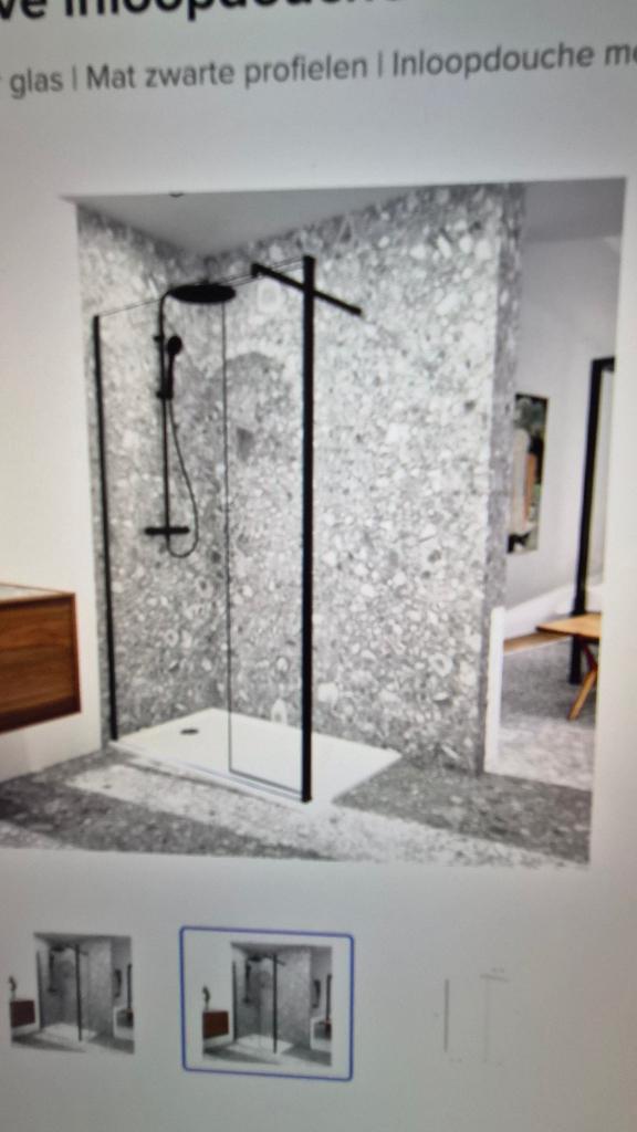 Balmani Move  inloop douchewand  zwart nog in de verpakking, Huis en Inrichting, Badkamer | Complete badkamers, Nieuw, Ophalen