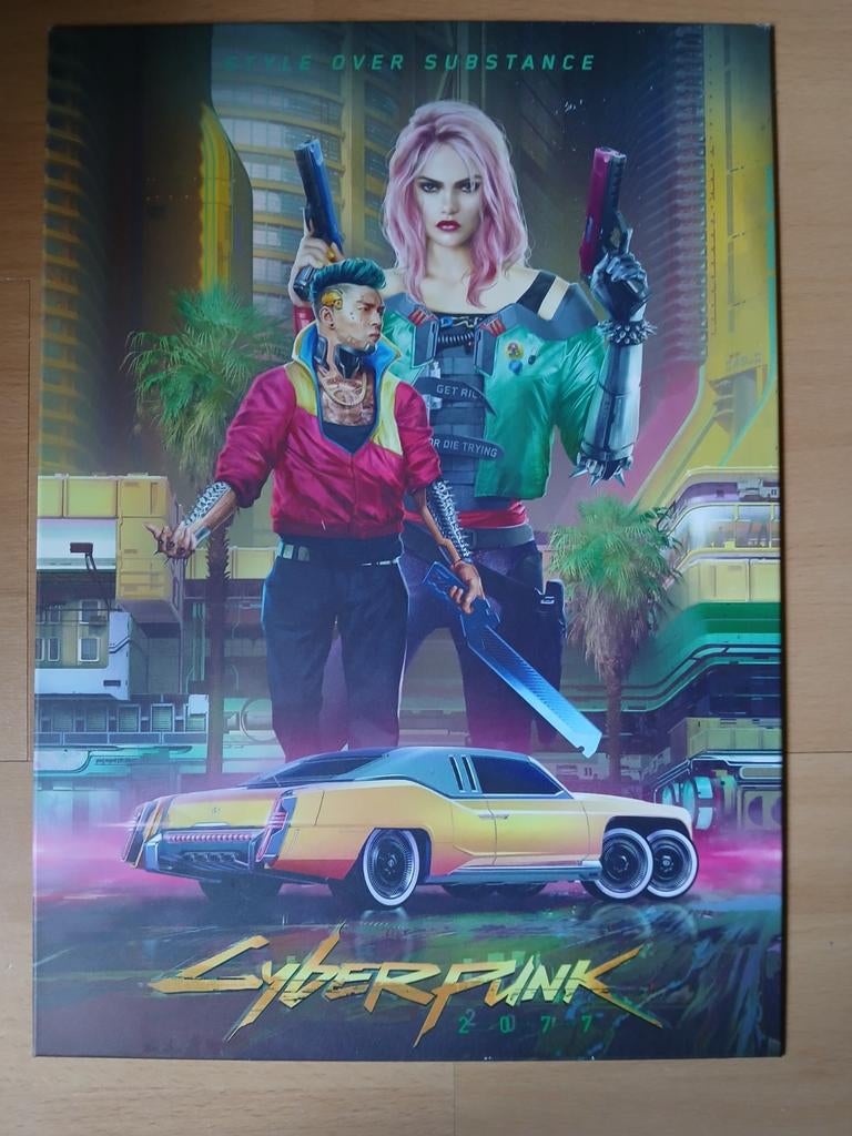 Cyberpunk 2077 "Game" Displate poster, Verzamelen, Posters, Zo goed als nieuw, Overige onderwerpen, A1 t/m A3, Rechthoekig Staand
