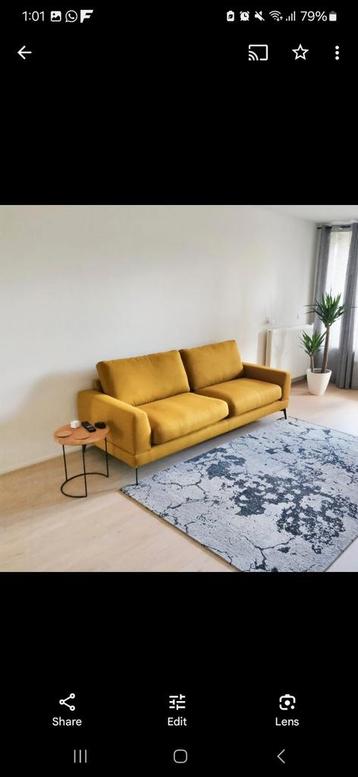 Geele bank 2m yellow 2 seat sofa