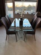 Glazen eettafel, Ophalen, Gebruikt, 50 tot 100 cm, Glas