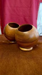 Vintage Houten Kommen Set - Monkey Pod Filipijnen - MCM Desi, ., Rond, Ophalen of Verzenden, Zo goed als nieuw