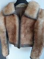 Leuk kort bontjack afgezet met nappa leer 36/38, Kleding | Dames, Ophalen of Verzenden, Zo goed als nieuw, Maat 36 (S), Zwart