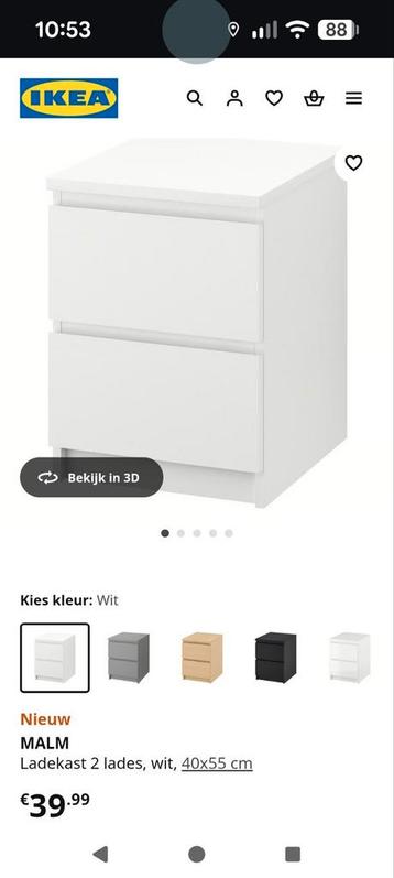 2 x Ikea Malm nachtkastjes - afbeelding 5