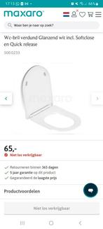 Wc-bril verdund Glanzend wit incl. Softclose en Quick releas, Doe-het-zelf en Verbouw, Sanitair, Ophalen of Verzenden, Nieuw, Toilet