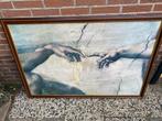 Handen van God (reproductie) - Michelangelo, Huis en Inrichting, Woonaccessoires | Schilderijen, Tekeningen en Foto's, Ophalen
