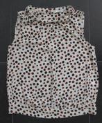 Steps top, off white met bruine bolletjes, strik in hals, S, Overige kleuren, Verzenden, Zo goed als nieuw, Steps